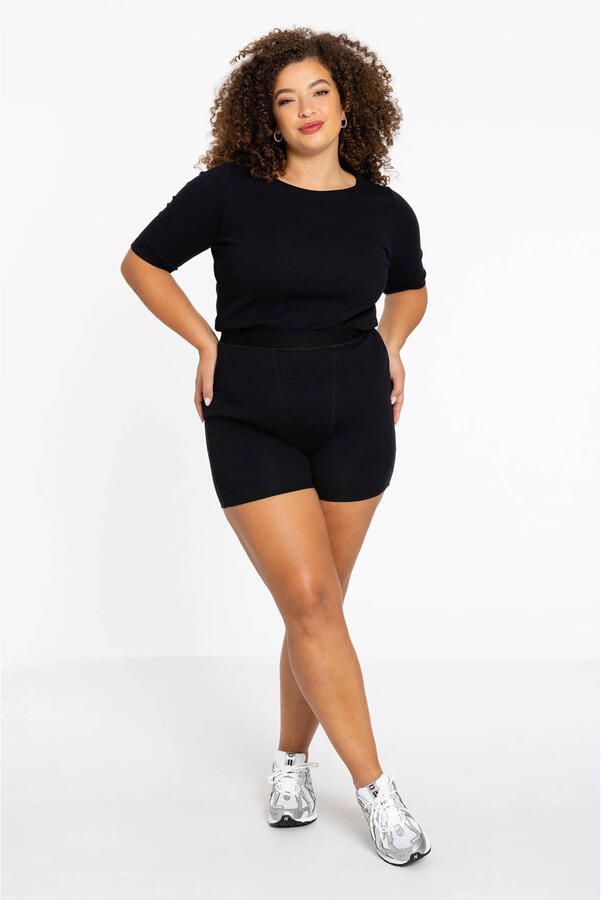 YOEK Lounge relaxed regular waist biker short zwart