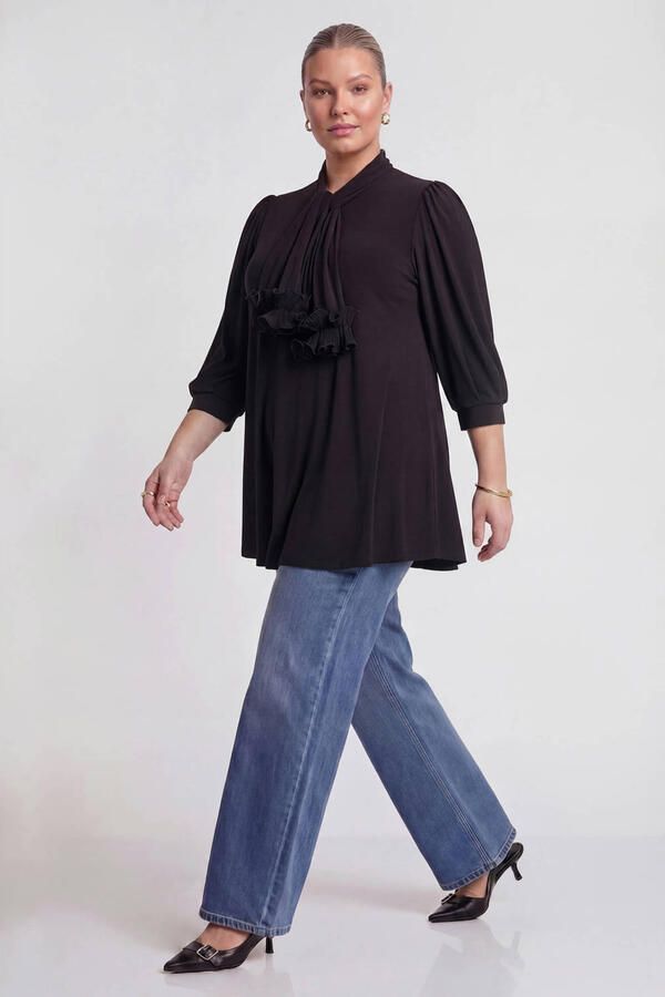 YOEK Lovers Collection dolce tuniek met sjaal zwart - Foto 3