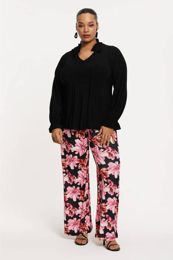 YOEK Lovers Collection flared regular waist broek roze