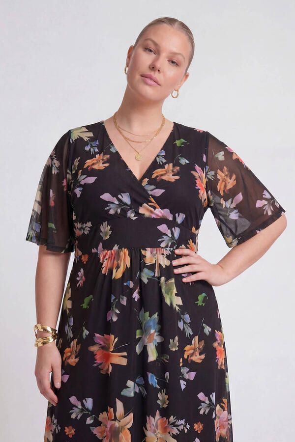 YOEK Lovers Collection gebloemde maxi jurk multi