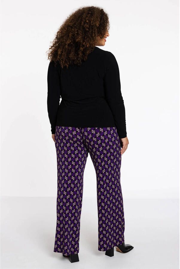 YOEK Lovers Collection straight fit broek met all over print paars - Foto 2