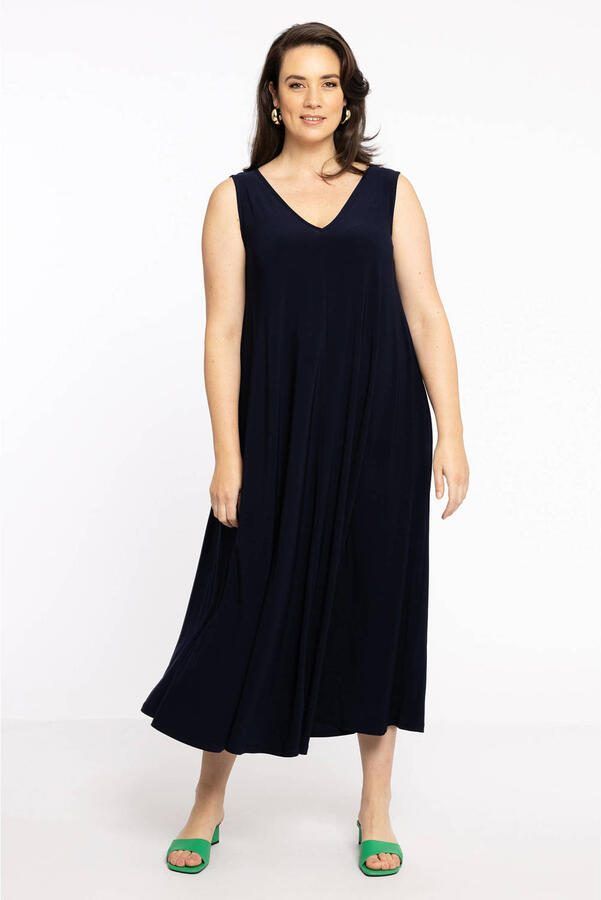 YOEK maxi jurk DOLCE van travelstof blauw - Foto 2