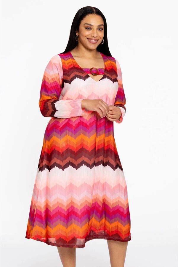 YOEK midi jurk roze