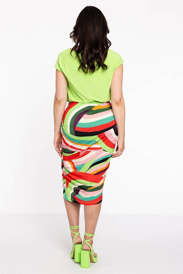 YOEK midi rok DOLCE met all over print en plooien meerdere kleuren