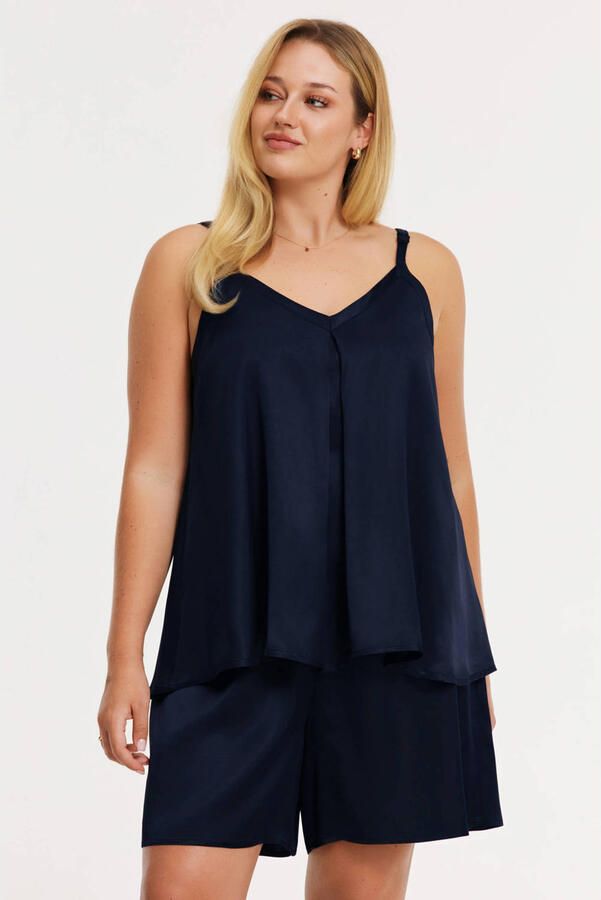 YOEK Morning Muse spaghettitop blauw
