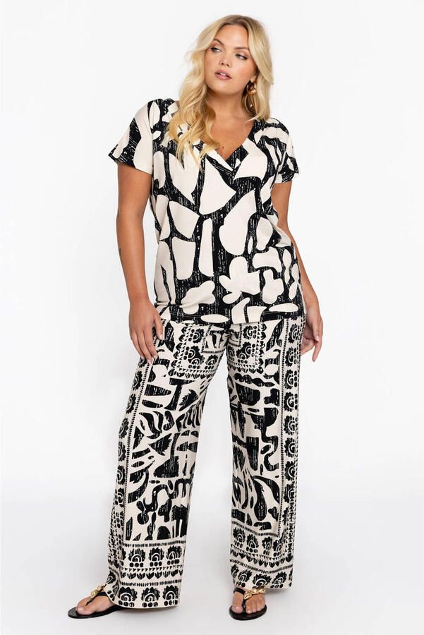 YOEK straight regular waist broek zwart