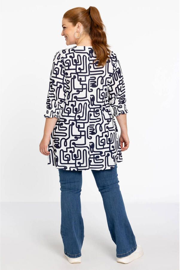 YOEK oversized tuniek Plus Size met print wit - Foto 2