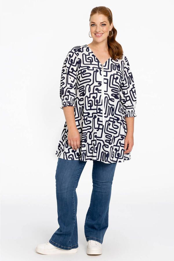 YOEK oversized tuniek Plus Size met print wit - Foto 3