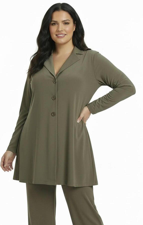 YOEK Plus Size blazer lichtgroen
