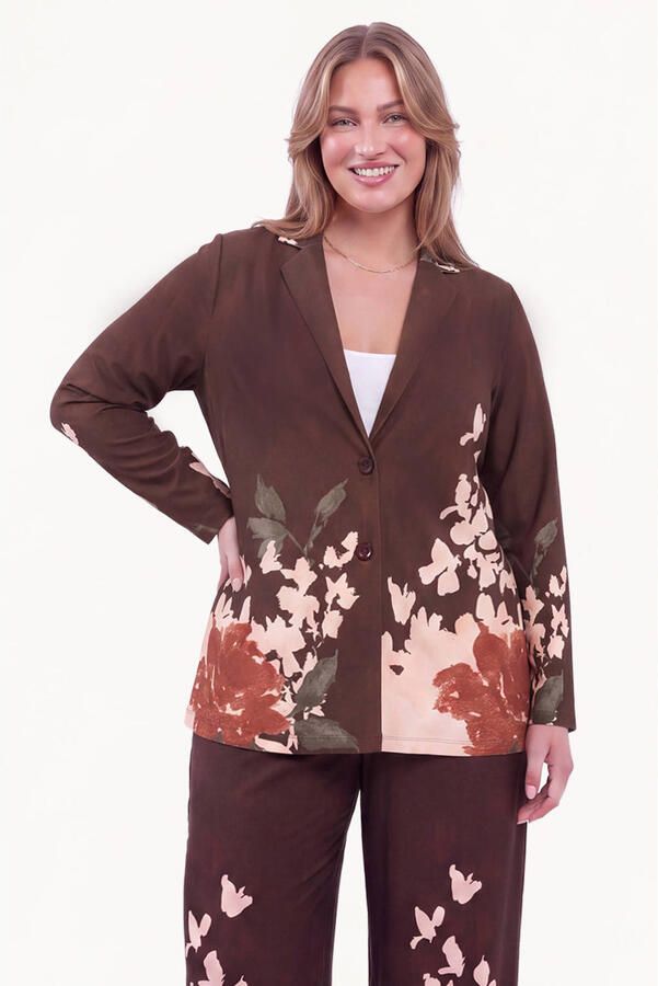 YOEK Plus Size blazer meerkleurig