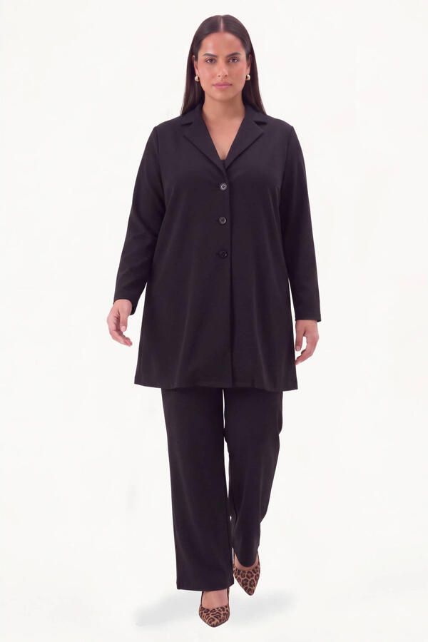 YOEK Plus Size blazer zwart - Foto 2