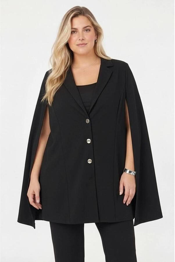 YOEK Plus Size blazer zwart