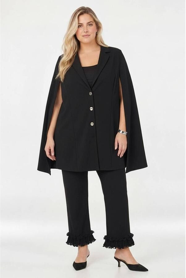 YOEK Plus Size blazer zwart - Foto 3