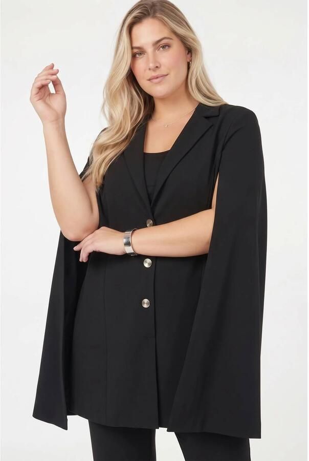 YOEK Plus Size blazer zwart - Foto 2