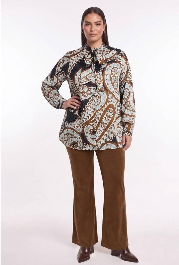 YOEK Plus Size blouse blauw - Foto 3