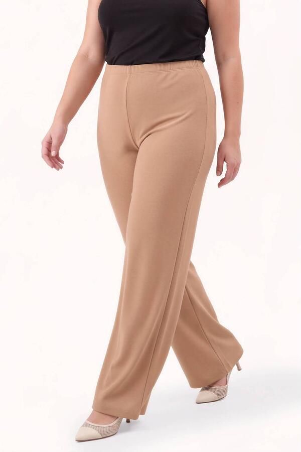 YOEK Plus Size broek lichtbruin