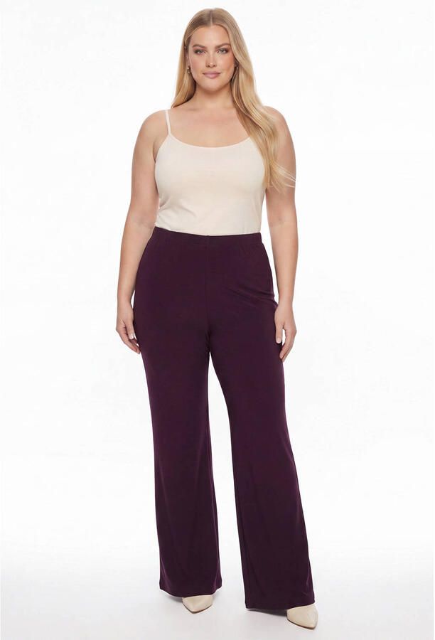 YOEK Plus Size broek paars