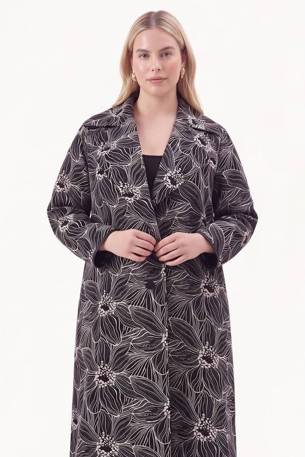 YOEK Plus Size jas zwart