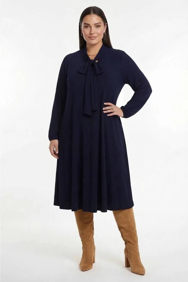 YOEK Plus Size jurk blauw - Foto 2
