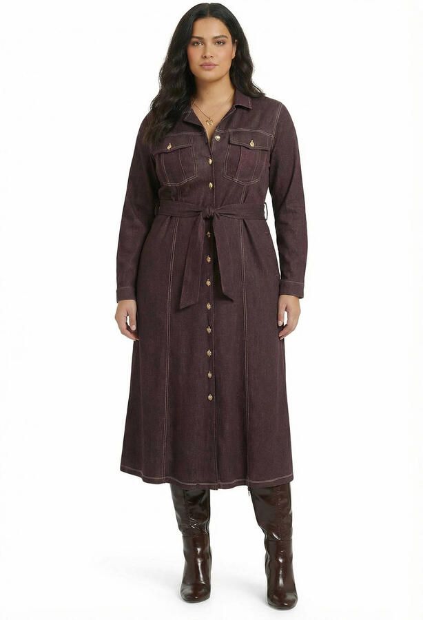 YOEK Plus Size jurk bruin - Foto 2