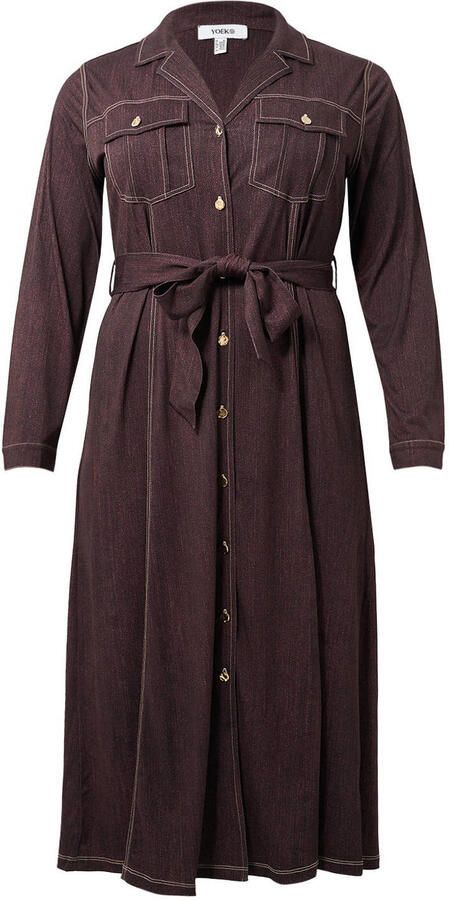 YOEK Plus Size jurk bruin - Foto 2