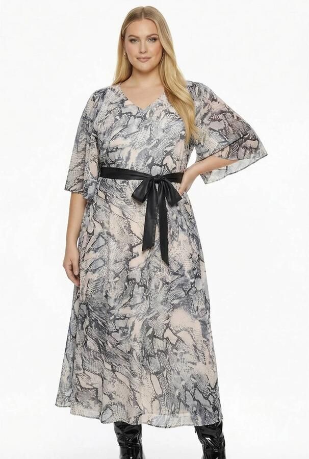 YOEK Plus Size jurk ecru