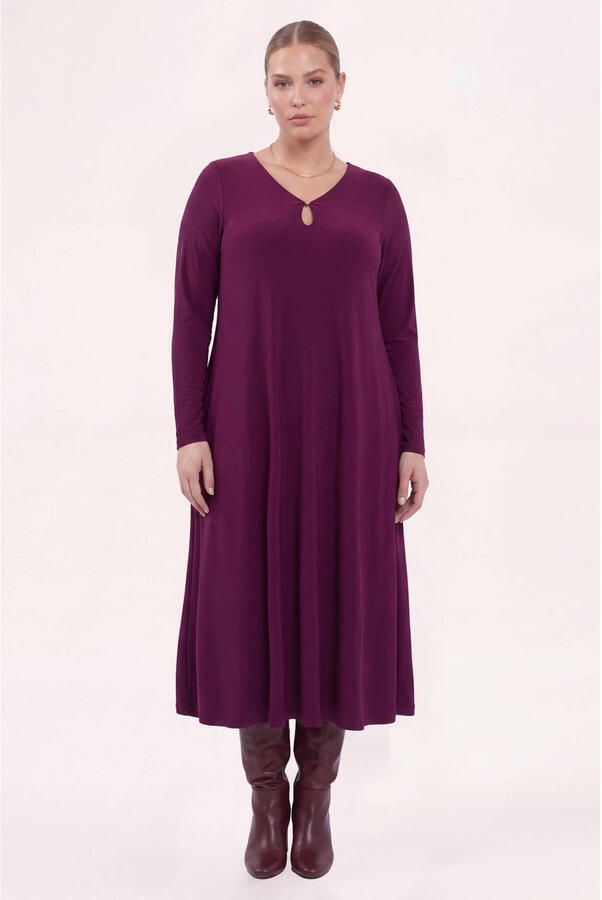 YOEK Plus Size jurk paars