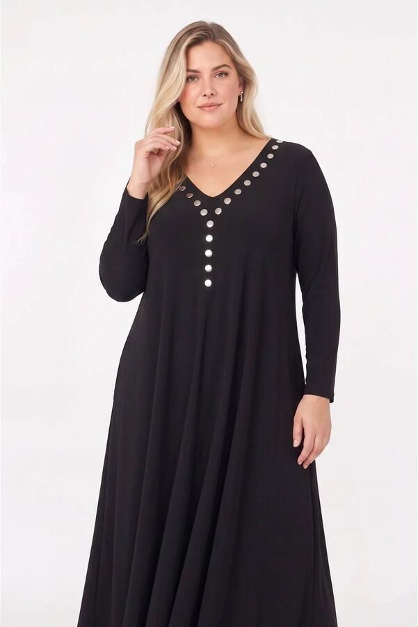 YOEK Plus Size jurk zwart