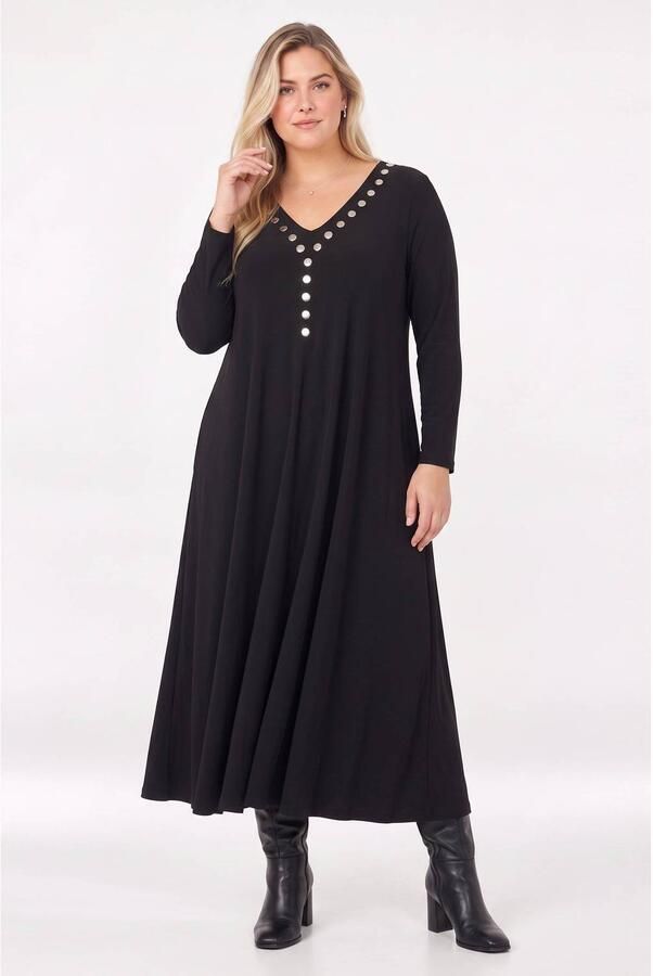 YOEK Plus Size jurk zwart - Foto 2