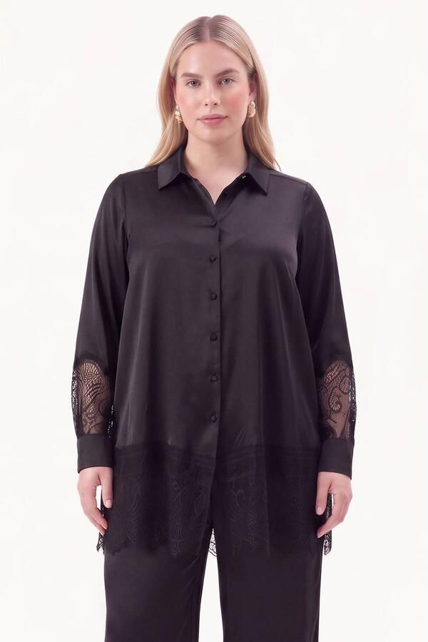YOEK Plus Size T-shirt zwart
