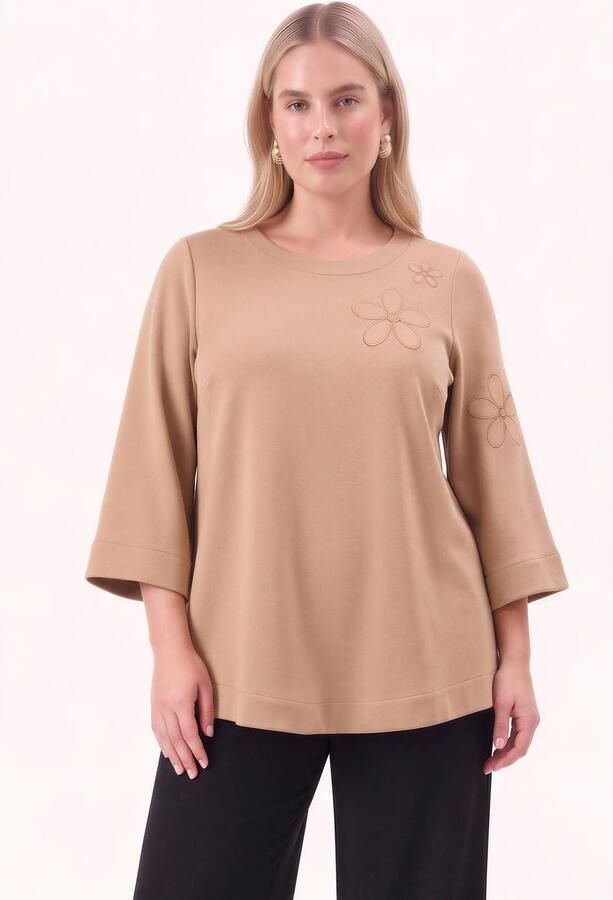 YOEK Plus Size top lichtbruin - Foto 2