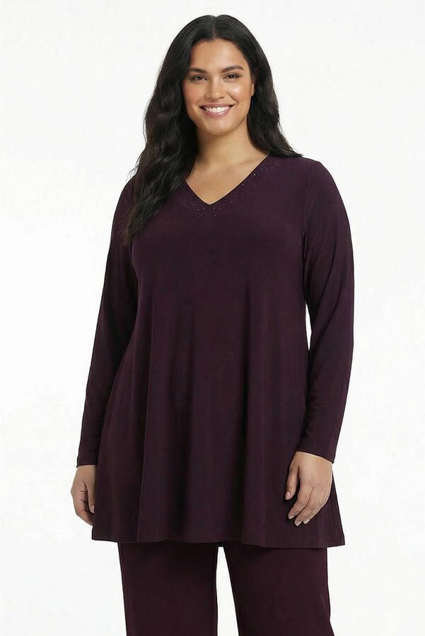 YOEK Plus Size tuniek paars