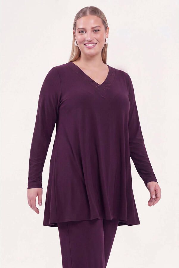 YOEK Plus Size tuniek paars - Foto 2