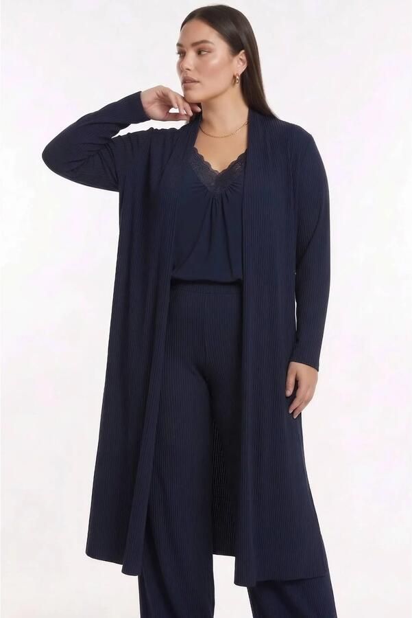 YOEK Plus Size vest blauw