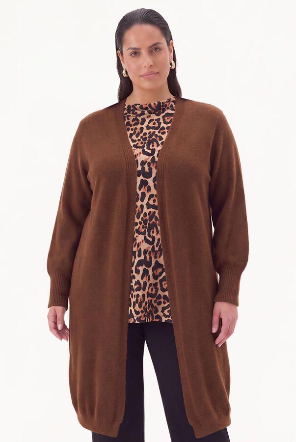 YOEK Plus Size vest bruin