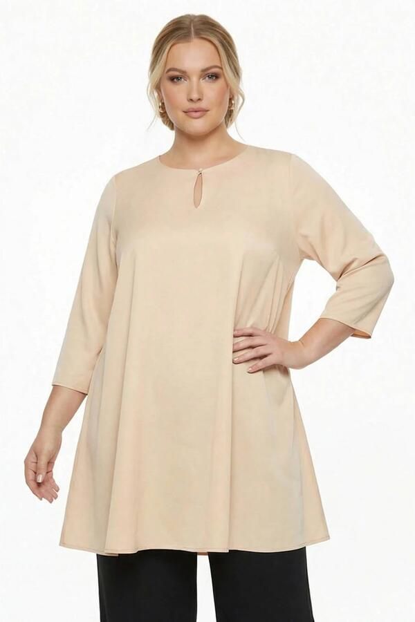 YOEK rayon tuniek Plus Size roze