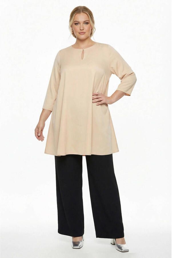 YOEK rayon tuniek Plus Size roze - Foto 2