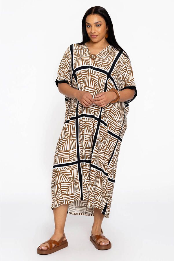 YOEK rechtvallend vest met print Plus Size ecru - Foto 2