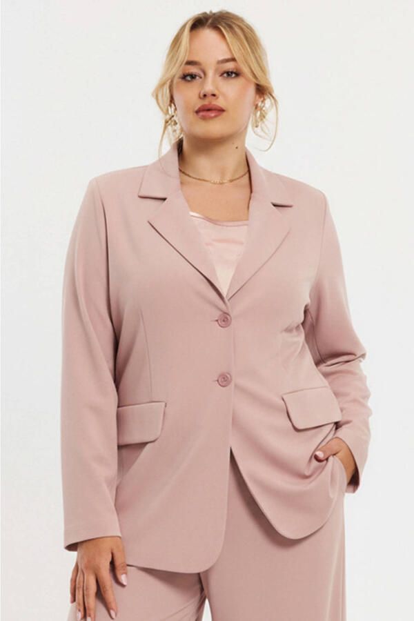 YOEK regular blazer lichtbruin