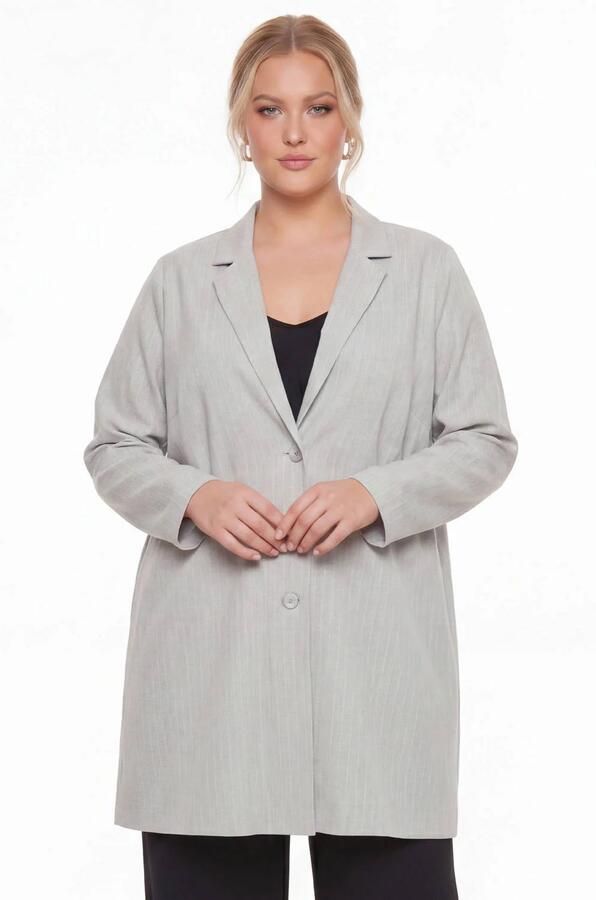 YOEK regular blazer Plus Size grijs