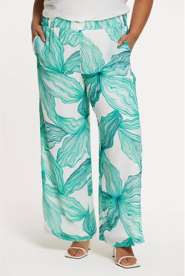 YOEK regular high waist broek turquoise
