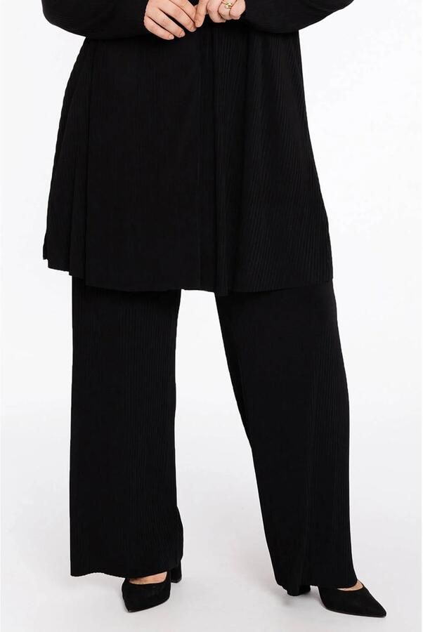 YOEK regular high waist broek zwart