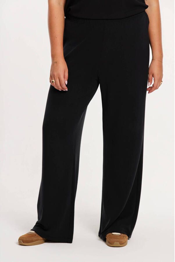 YOEK regular waist casual broek zwart