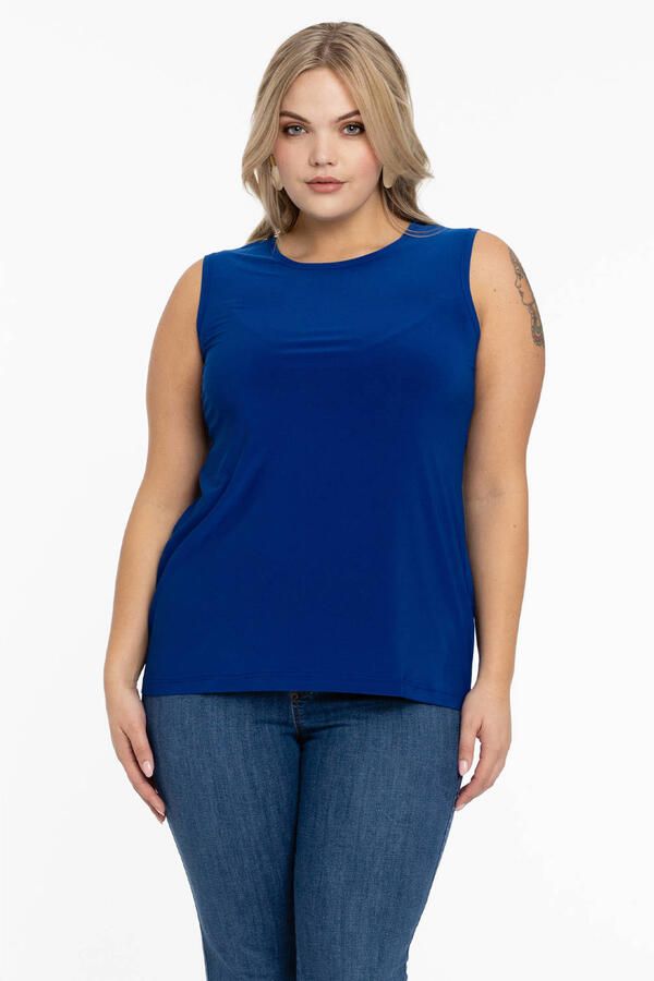 YOEK singlet DOLCE van travelstof blauw