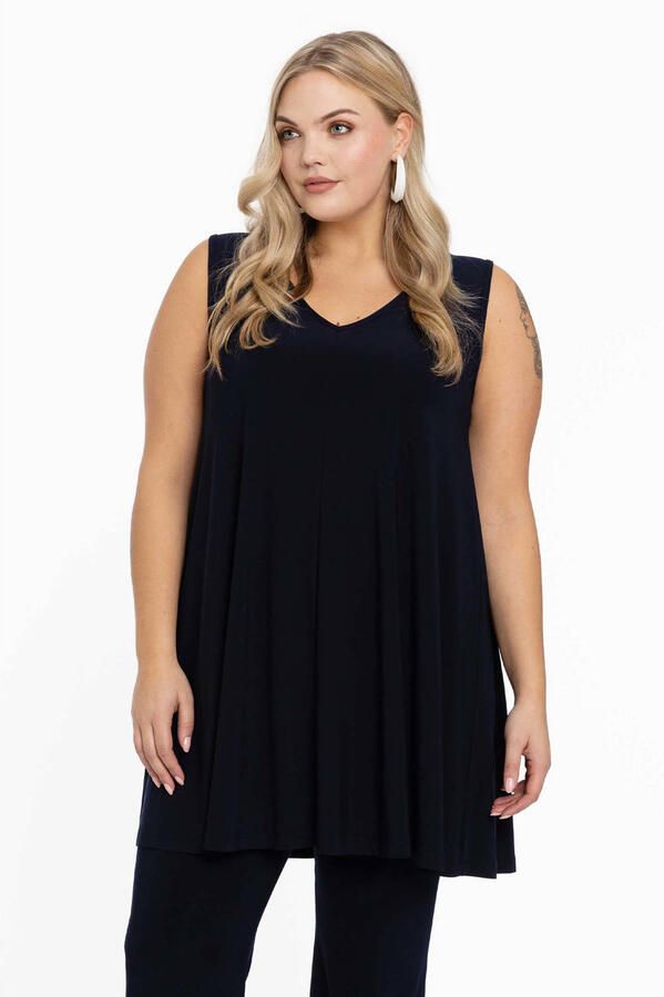 YOEK singlet DOLCE van travelstof donkerblauw