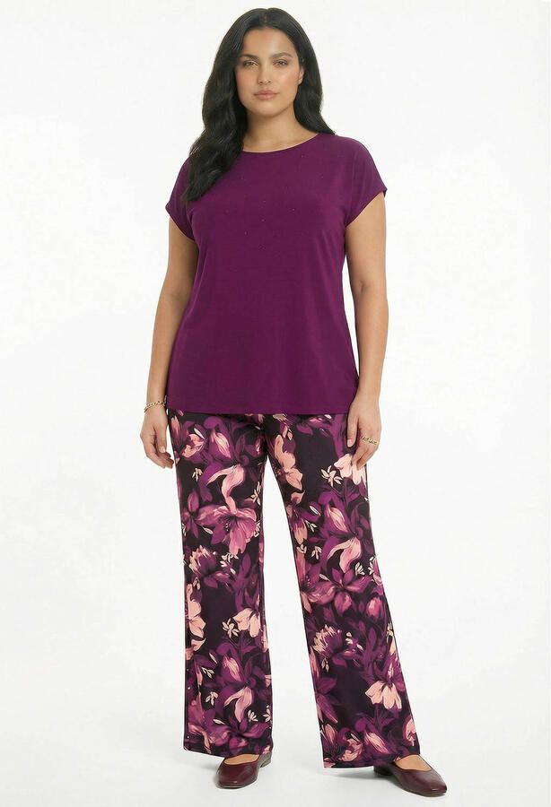 YOEK broek Plus Size paars