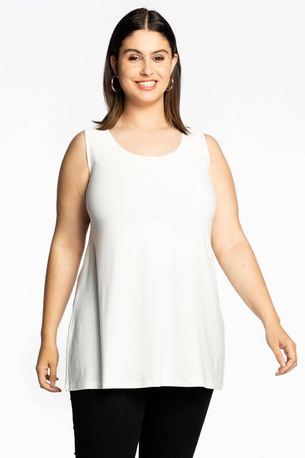YOEK singlet van travelstof DOLCE ecru