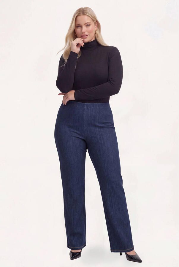 YOEK straight broek Plus Size darkblue denim - Foto 2