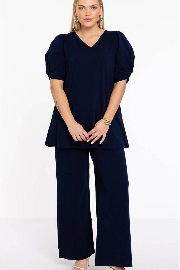 YOEK straight fit broek donkerblauw