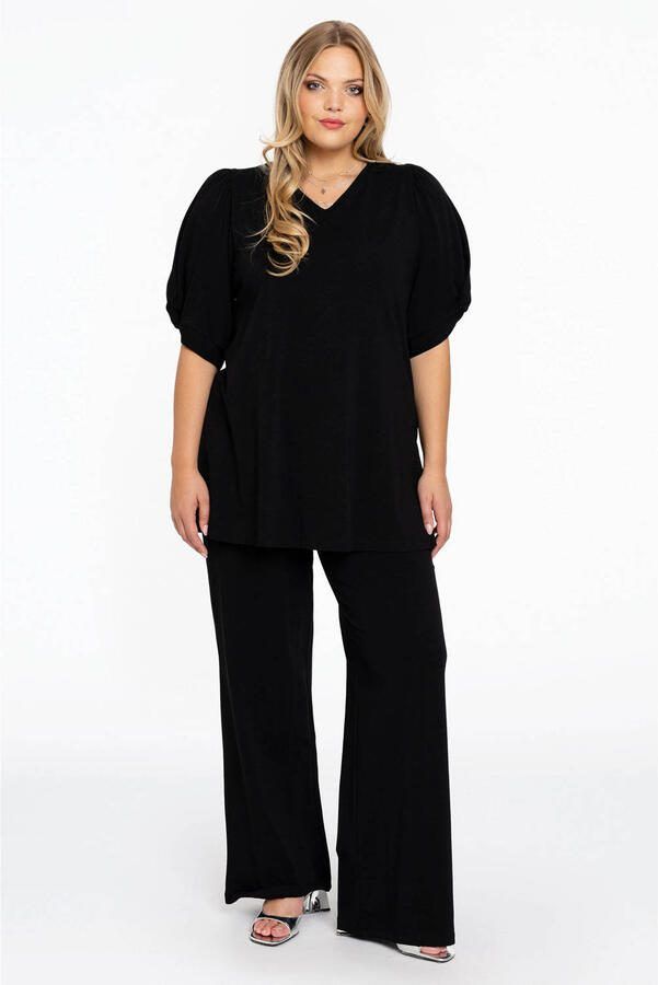 Yoek straight fit broek katoen